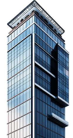 Edificio corporativo con arquitectura contemporánea, representando instalaciones solares urbanas eficientes.